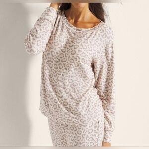 Soma Sunday SILVER TAUPE  Banded Pant & LS Top 2Pc Set XL Nwt